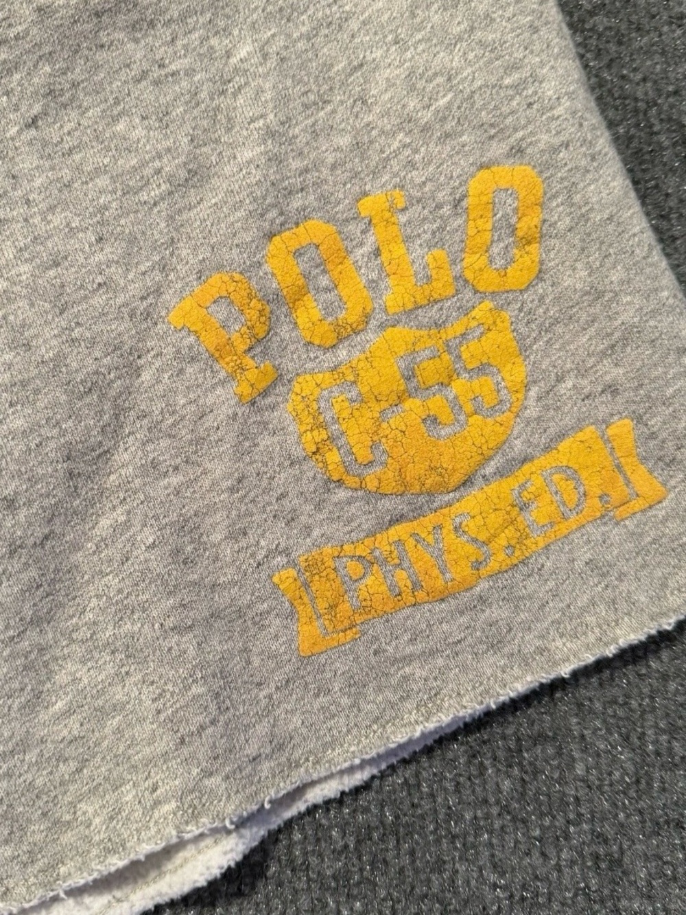 Polo by Ralph Lauren Heather Gray shorts with Yellow Varsity Graphic